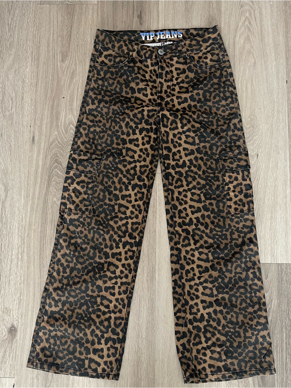 Leopard Print Women's Jeans - Brown/Black